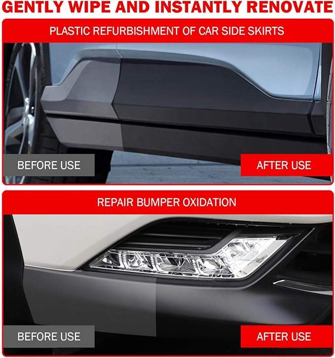 Plastic Parts Crystal Coating, 30ml Car Plastic Plating Refurbishing Agent with Sponge, Great Gloss Protection Car Trim Restorer for Interior or Exterior