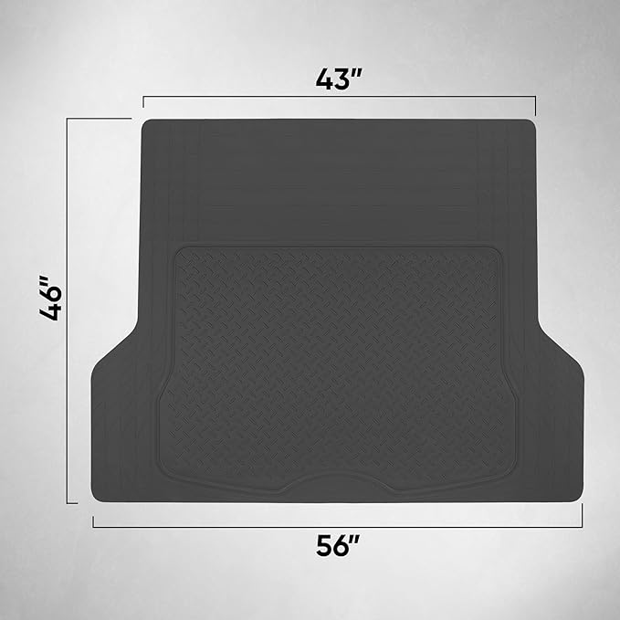 Motor Trend FlexTough™ Deep Dish Contours Rubber Car Floor Mats with Trunk Mat Cargo Liner, Front & Rear Combo Set fits Most Car SUV Van Coupe Sedan, Heavy Duty All Weather Trim to Fit