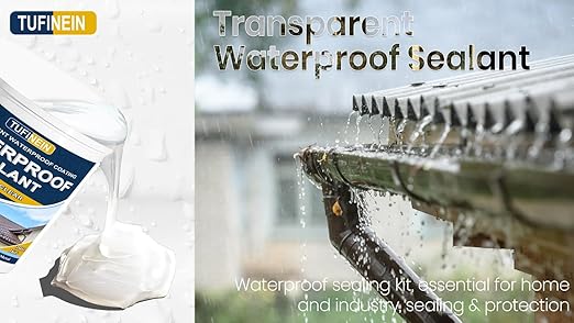 Waterproof Sealant 70oz Clear, TUFINEIN Transparent Waterproof Coating Water-Based Invisible Agent Roofs, Walls, Garden, Terraces Indoor & Outdoor