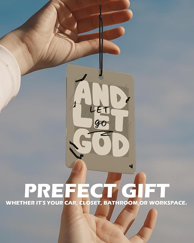 Retro Christian Cologne Car Air Freshener 4 Pcs, Neutral Bible Verses Hanging Air Freshener for Cars Bathroom Dorm Books Decor, Vintage Religious Accessories Gifts for Women Men
