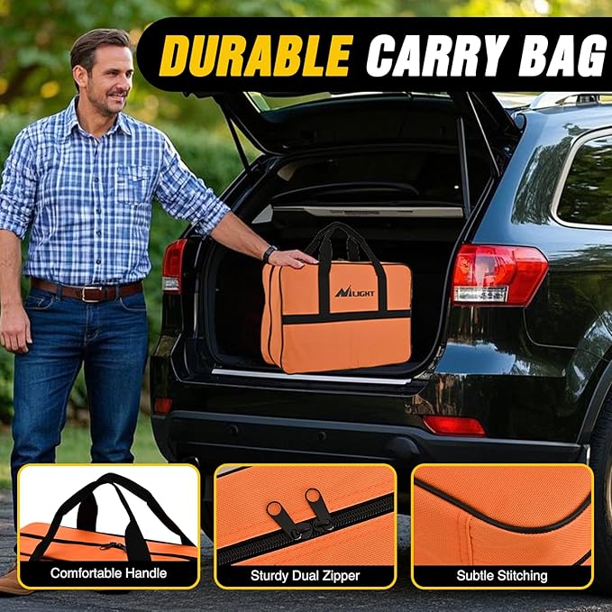 Nilight Car Emergency Kit with Jumper Cable Air Compressor Tire Repair Essential Tools First Aid Alligator Connector Electrical Kit for Travel Camping Outdoor Cars Truck SUV RV