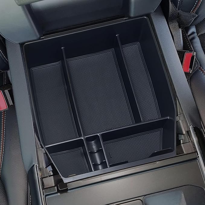 Zxiaochun Center Console Organizer Compatible with 2021 2022 2023 2024 Ford F150 Interior Accessories, Armrest Box Insert Storage Tray (Full Console w/Bucket Seats ONLY) Black Trim