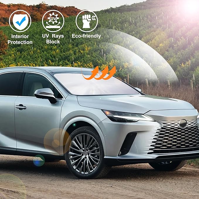 Windshield Sun Shade Front Window Sunshade Sun Blocker Fit for 2023 2024 2025 2026 Lexus RX Accessories Keep Car Interior Cool