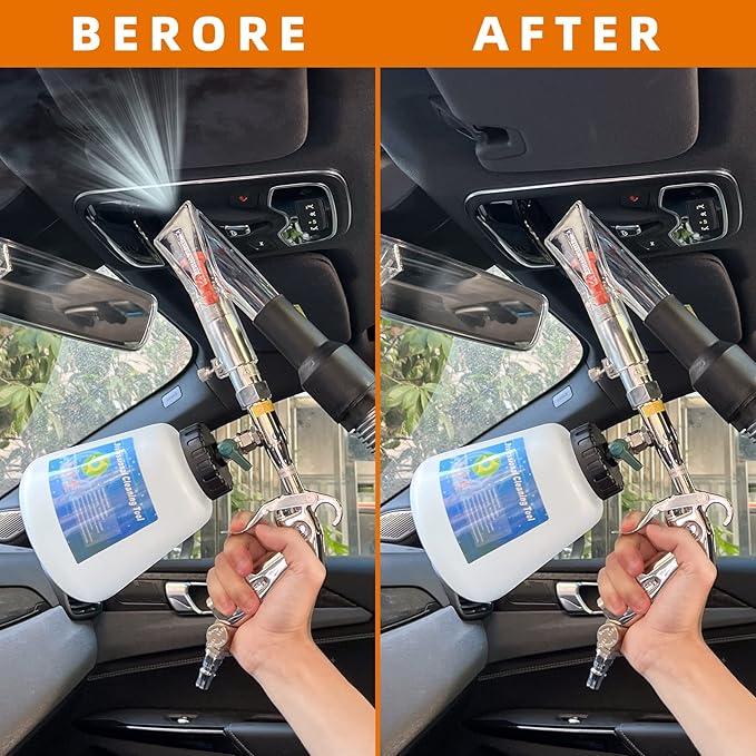 GOCCIDA Car Cleaning Kit Multi-Purpose Cleaning Gun Detachable Sprinkler Head for Car Interior Plush Toy Blanket Cleaning Works with Air Compressor