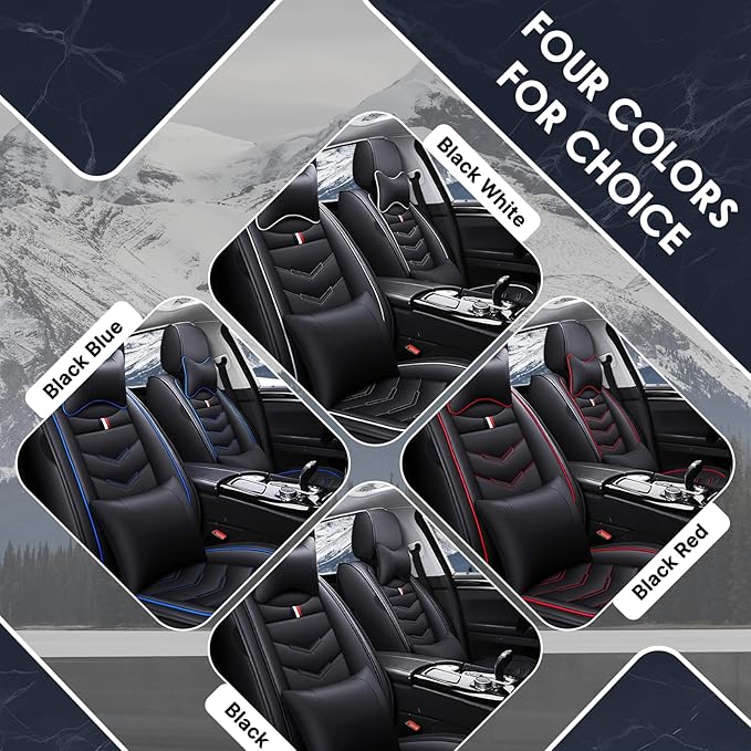 Car Seat Cover 8 Seats for Hyundai Palisade 2020-2025, Durable Wear Resistant Waterproof Sport Seat Covers, Breathable No Odor Premium Leather Vehicle Seat Covers.(Luxury,Black Red)