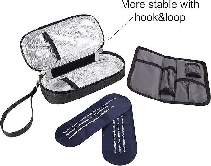 apollo walker Insulin Cooler Travel Case Diabetic Medication Cooler with Ice Packs and Insulation Liner insulin cooler travel case tsa approved