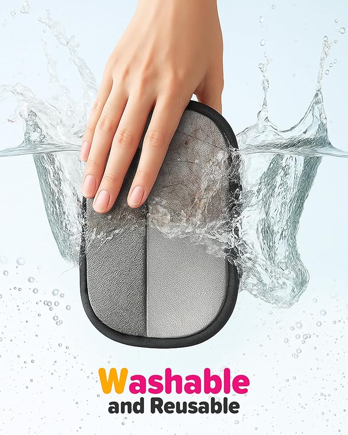 2026 Thickened Electrostatic Pet Hair Removal Gloves (2 Pcs) - Reusable Strong Grooming Gloves for Cats & Dogs, Hair Remover Gloves for Couch, Furniture, Carpet, Car Seats & Clothing Pink