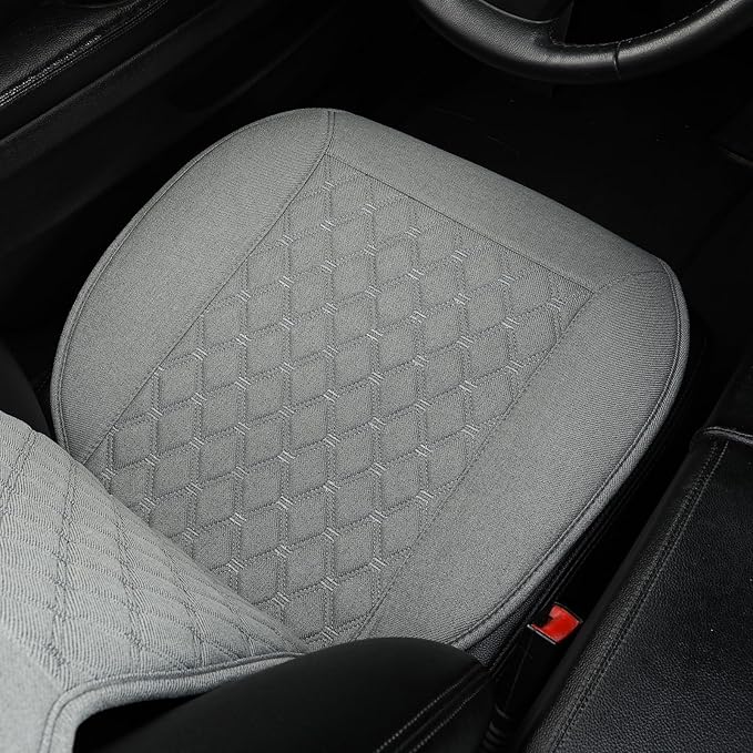 West Llama Linen Car Seat Covers-Breathable & Soft-Front Car Seat Protector Universal Fit 90% Cars,SUVs,Trucks,Diamond Pattern-1Pair,Gray
