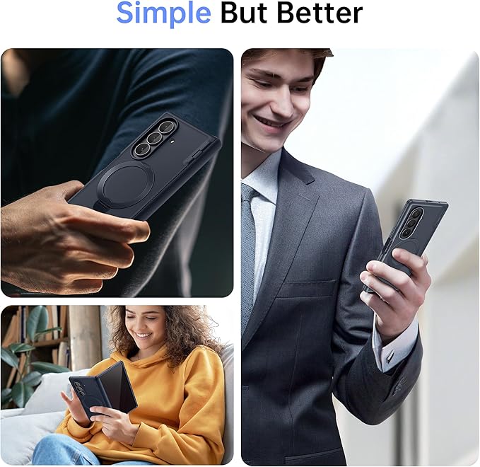 MOBOSI for Z Fold 7 Case with Rotatable Ring Stand & Privacy Screen Protector, Compatible with Magsafe, 18FT MIL-Grade Protection, Magnetic Shockproof Slim Case for Samsung Galaxy Z Fold7, Matte Black