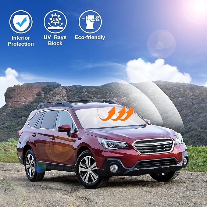 Windshield Sun Shade Custom Fit for 2015-2019 Subaru Outback Wagon Accessories Foldable Sunshade Sun Blocker Protect Car from Sun Rays & Heat Damage Keep Car Cooler