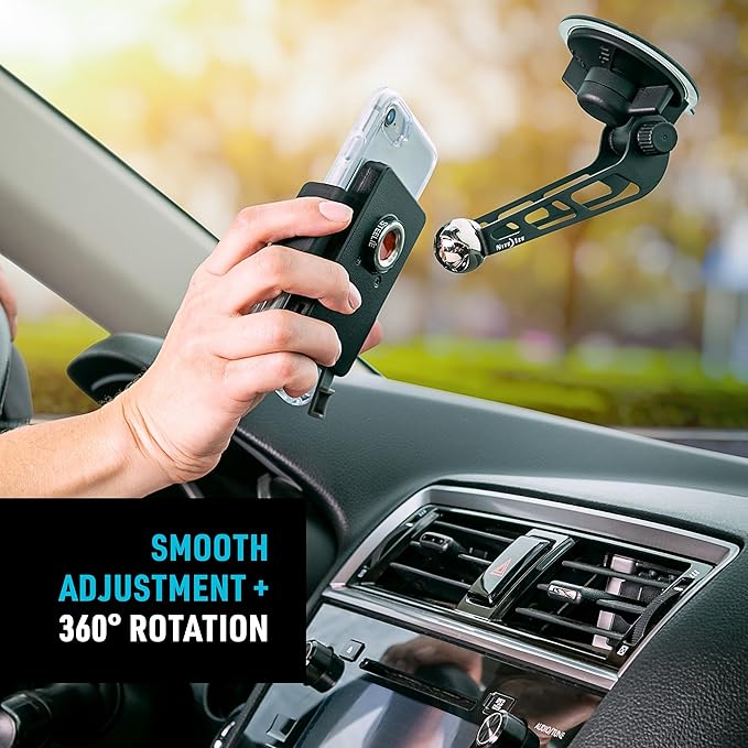 Nite IZE Steelie Squeeze Windshield Kit - Universal Windshield Magnetic Car Mount Holder