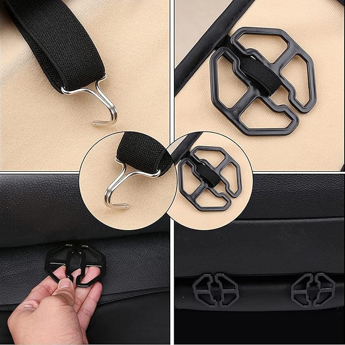 Coverado Universal Seat Covers Front, 2-Pack Waterproof Seat Covers for Cars, Universal Nappa Leather Car Seat Covers with Head Pillow, Auto Protectors Fit for Most Sedans SUV Pick-up Truck-Gray
