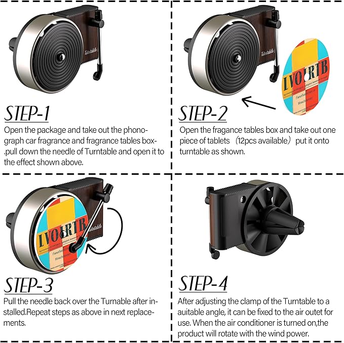 Maicican 12PCS Customizable Car Air Freshener Vent Clip, Pop Singer Album Cover Record Player Shape, Music Lover Gifts. (customization)