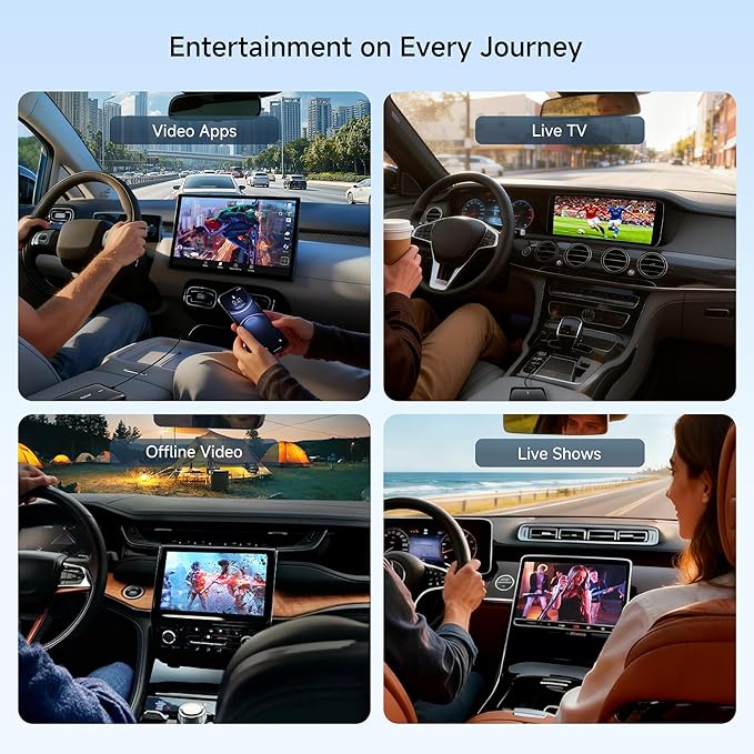 Wireless CarPlay Adapter, Magic AI Box with Dual-WiFi Stability, 4GB+32GB Enjoy Video & Music Apps, Navigation, AI Voice, Plug & Play for Factory Wired CarPlay