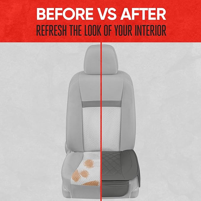 Motor Trend Car Seat Cushion, 2 Pack - Diamond Stitched Faux Leather Seat Covers for Cars Trucks SUV, Gray Padded Car Seat Covers with Storage Pockets, Premium Automotive Seat Covers for Front Seats