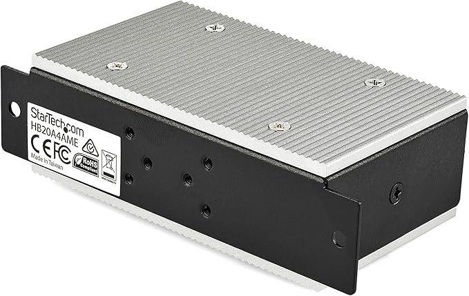 StarTech.com 4-Port USB 2.0 Hub - Metal Industrial USB-A Hub with ESD & 350W Surge Protection - Extended Operating Temp -40 to 185°F - Din Rail/Wall/Desk Mountable - USB Expander Hub, TAA