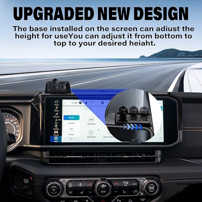 Car Phone Holder for Kia EV9 2024 2025 2026 Accessories Apply to 12.3 Inch Touch Screen 15W Fast Wireless Charger Screen Fixed Clip Cell Phone Mount Hands-Free 360 Degree Rotation