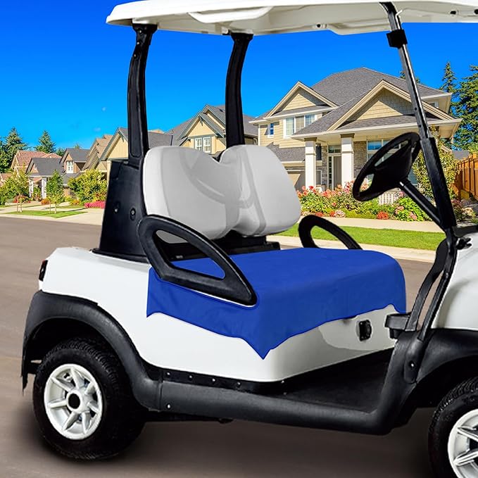 Golf Cart Seat Covers, Breathable Golf Seat Towel Blanket, Keeps Seats Dry & Comfortable in All Weather, Universal 51"x30" for EZGO, Yamaha, Club Car and More 2/4-seats Cart, Solid Dark Blue