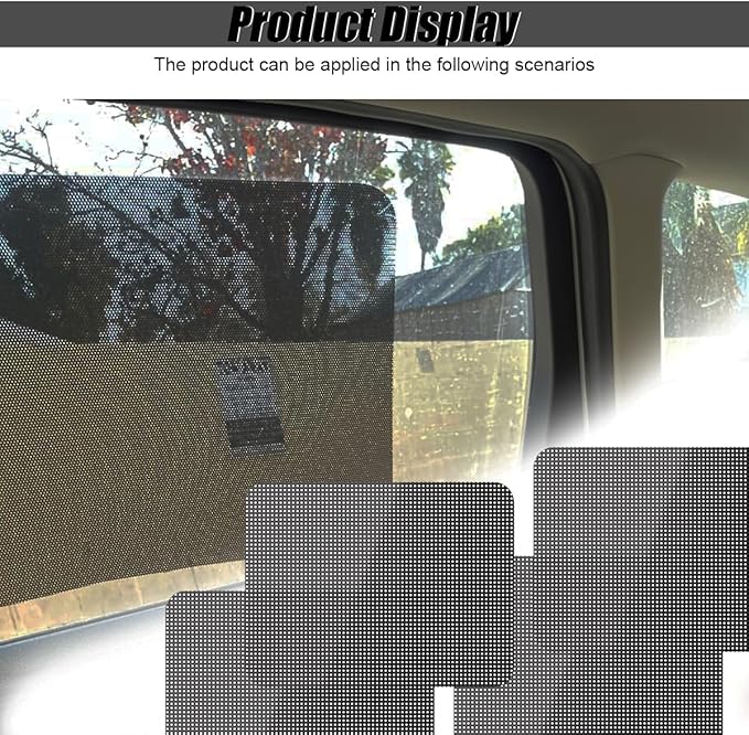 4PCS Car Side Window Sunshade, Block UV Rays Car Window Shade for Baby, Reusable & Washable Static Cling Film Stickers, Windshield Sun Shade Privacy Protector Accessories