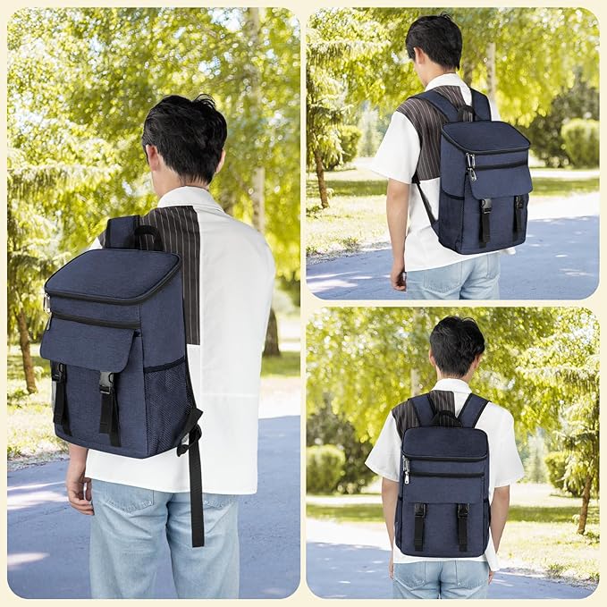 Cooler Backpack Soft Insulated Leak Proof 50 Cans Insulated Backpack Cooler Portable Picnic Camping Beach Hiking BBQ Lunch Backpack for Men and Women - Blue