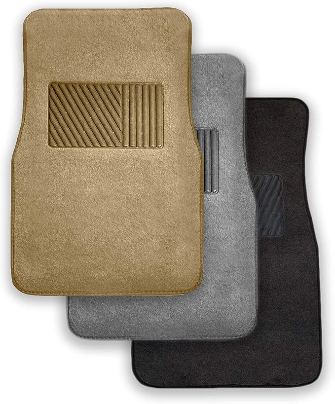 FH Group Car Floor Mats - Carpet Floor Mats for Cars, Universal Fit Automotive Floor Mats, All Purpose Car Floor Mats, Carpet Protector Mat for Most Sedan, SUV, Truck Floor Mats Black