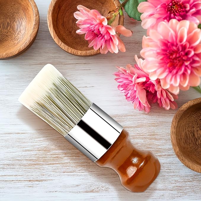 Horse Hair Brush for Leather and Furniture Salve - Durable Wax Brushing Tool with Comfortable Handle for Home Leather Cleaning