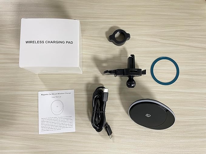 Wireless Mag Car Mount Charger for Samsung Galaxy S26 Ultra S26 Plus S25 Ultra S24 FE S23 Plus S22 S21 S20, 15W Magnetic Auto Phone Charging Car Wireless Charger for Google 10 9A 8A 7 8 9 Pro Fold XL