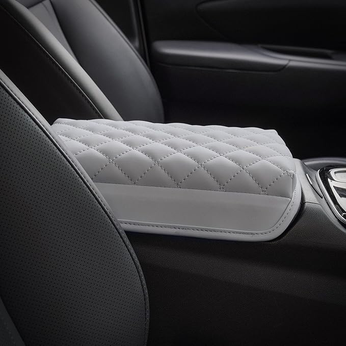 KMMOTORS Tucson(NX4) 2021~2024 Center Console Cover Light Gray, Armrest Cushion, Tucson Accessories, Vegan Leather, Console Lid Protector