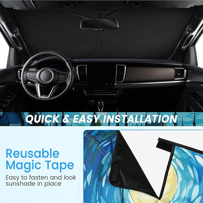 Sun Shade for Car Windshield, Foldable Universal Car Windshield Upgrade Sunshade Enhanced UV Rays