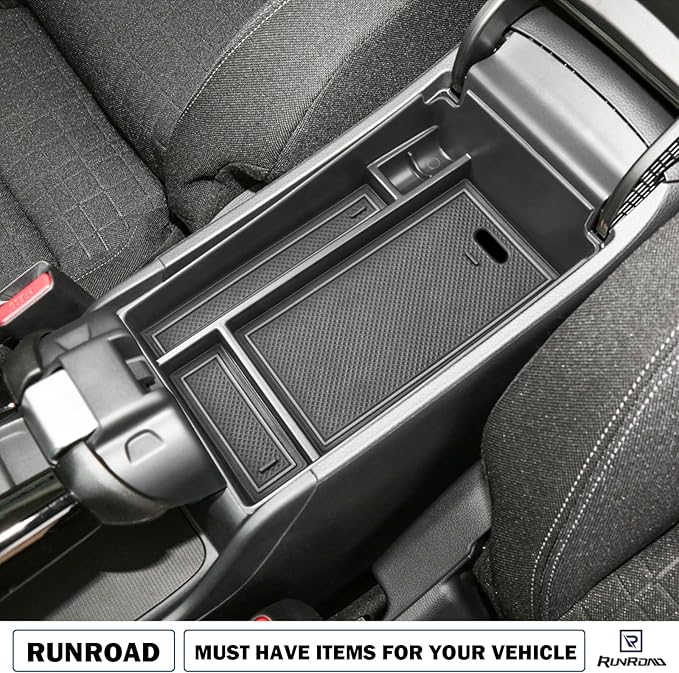 RUNROAD Center Console Organizer Tray Compatible with Honda HR-V 2023 2024 2025 2026 HRV Accessories, ABS Console Organizer Armrest Storage Box Coin Holder, Black