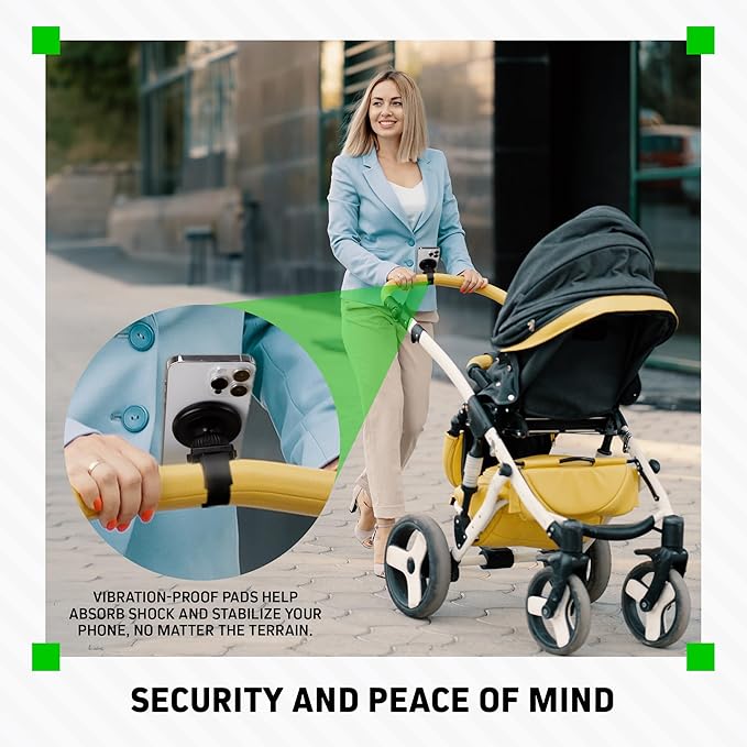 CHARGEWORX Magnetic Gym-Bike Phone Holder, Treadmill and Stroller Phone Mount, Compatible with MagSafe iPhone 16/15/14/13/12 and Magnetic Android Smartphone