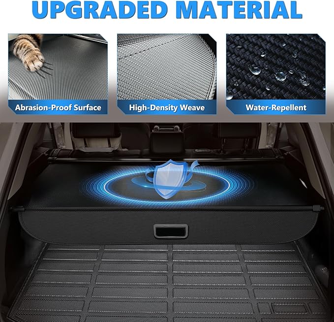 MIALUTY® Cargo Cover for 2010-2016 Kia Sportage Retractable Trunk Cover Sportage Accessories Anti-Peeping Anti-Theft Privacy Screen,Trunk Luggage Shield Shade Carbon Fiber Texture