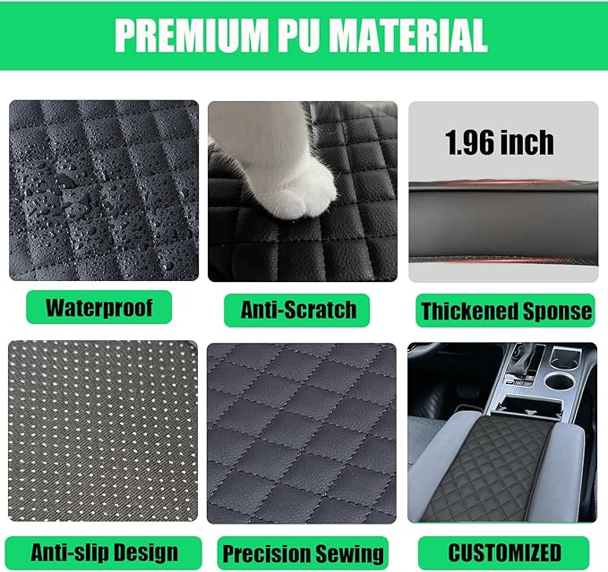 Center Console Cover for Toyota Sienna 2021-2025 2026 - Premium PU Leather Armrest Pad with Extra Padding, Scratch-Resistant & Stylish for Sienna 2026 Interior Accessories