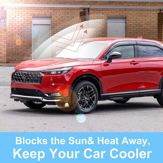 Windshield Sun Shade Custom Fit for 2023 2024 2025 2026 Honda HR-V HRV Accessories Foldable Sunshade Sun Blocker Protect Car from Sun Rays & Heat Damage Keep Car Cooler