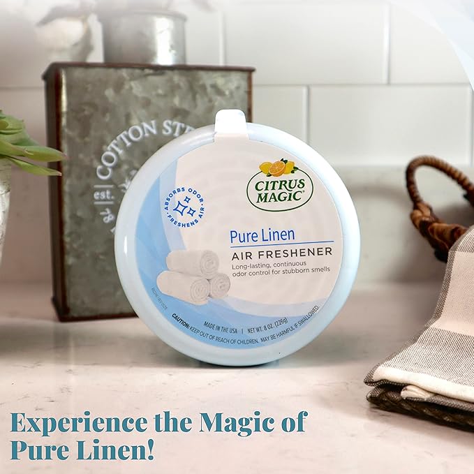 Citrus Magic Solid Air Freshener Pure Linen, Pack of 2, 8-Ounces Each