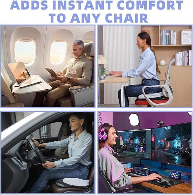 Seat Cushions for Office Chairs Wheelchair Cushion for Long Sitting Back Pain,Memory Foam Seat Car Computer Desk Chair Cushion,Coccyx Cushion for Tailbone Pain Relief Cushion Office Chair Green