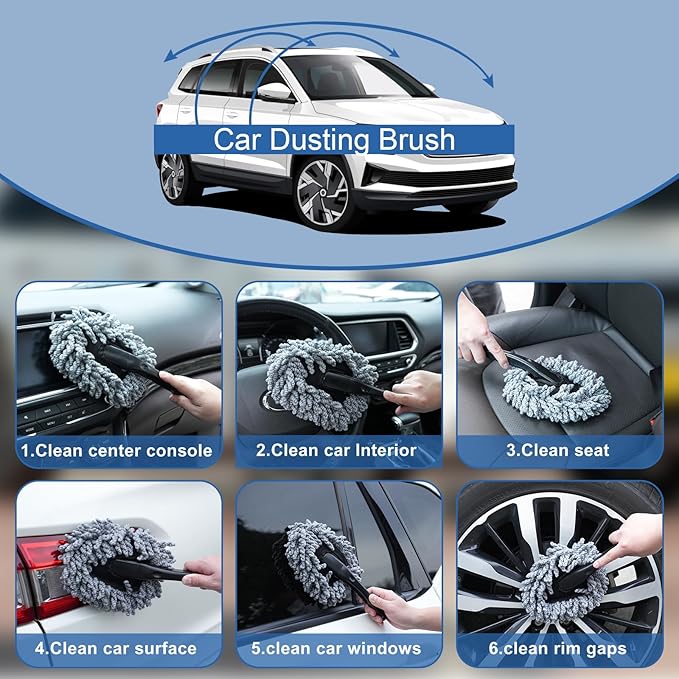 Viewsun Windshield Cleaner Tool 28 Pcs Car Interior Cleaning Kit, Car Detailing Kit Interior Cleaner, Car Detailing Brushes, Car Cleaning Gel, Inside Cleaning Supplies Accessories for Women Men