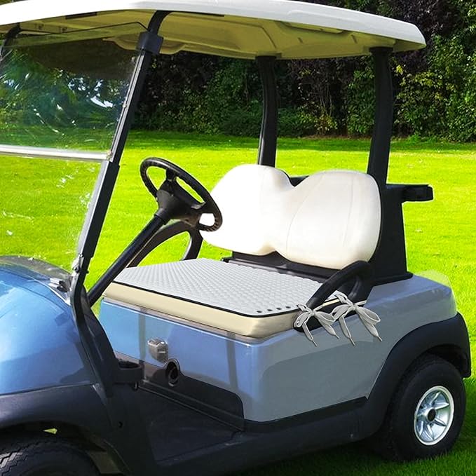 YOKYHOM Cooling Ice Silk Golf Cart Seat Covers, Summer Cool Touch Seat Towel with Adjustable Tie Ropes, Non-Slip Bottom, Fits Yamaha, EZGO, Club Car, 39"x22"