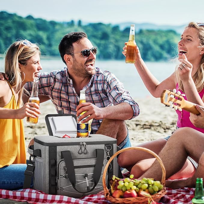 Maelstrom Soft Sided Cooler Bag, 30/40 Can Collapsible Insulated Ice Chest, Large Leakproof Portable Storage for Camping, Travel, Kayaking & Beach