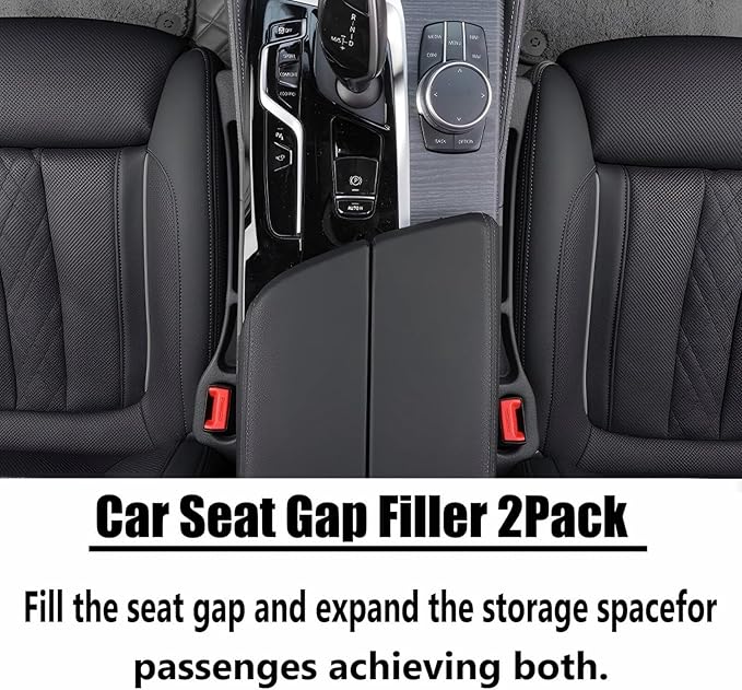 car seat gap filler, No Drop Seat Guard, Seat Gap Fillers for All Cars, Prevents Items from Falling, Easy to iInstall (Black)