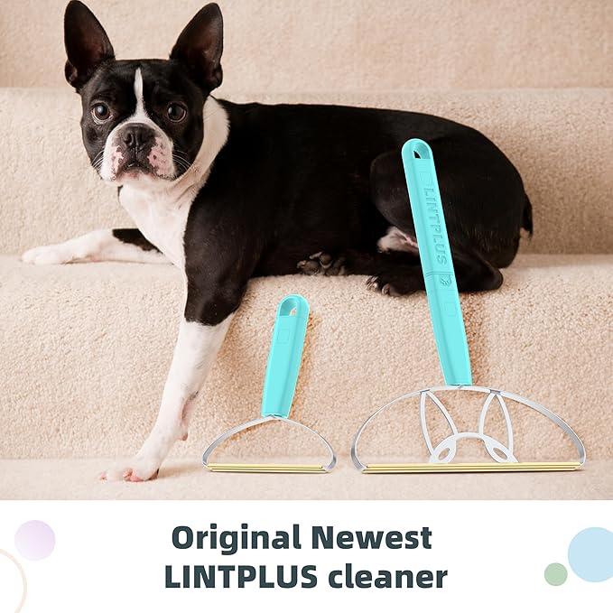 MAX & Pro LINTPLUS Pet Hair Remover Bundle-2-in-1 Adjustable & Fixed Handle Duo, Large + Compact Tools for Carpets, Furniture, Cars, and Tight Spaces