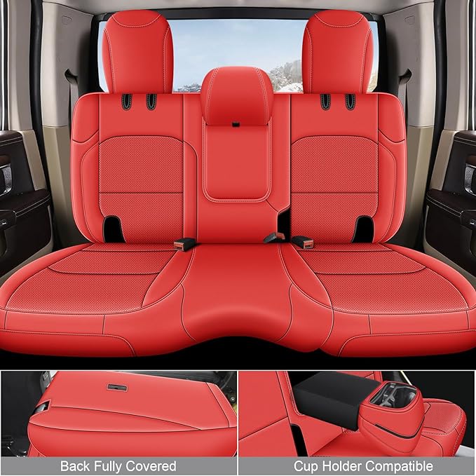 AOMSAZTO Custom Fit Seat Covers for Jeep Wrangler: JL 2018 2019 2020 2021 2022 2023 2024 4-Door Waterproof Leather Car Seats Cover Full Set
