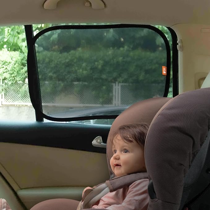 Baby Uma Car Window Shades (2 Pack) - 14.2″ x 21.3″, UPF 50+ Car Window Covers, 99% UVB + 94% UVA Protection, Static Cling Sun Shade with Travel Bag (Medium)