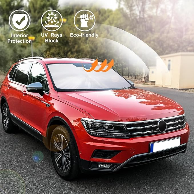 Windshield Sun Shade Fit for 2018-2023 Volkswagen VW Tiguan Accessories Window Sunshade Shield Sun Visor Heat Protection