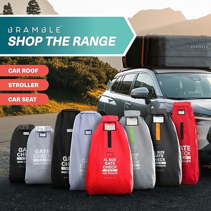 BRAMBLE Strong Car Roof Bag Rooftop Cargo Carrier 20 Cubic Feet, 100% Waterproof & Tear Resistant Car Roof Cargo Carrier, Fit for All Cars with/Without Roof Rack, Include Non-Slip Mat, Hooks, Straps