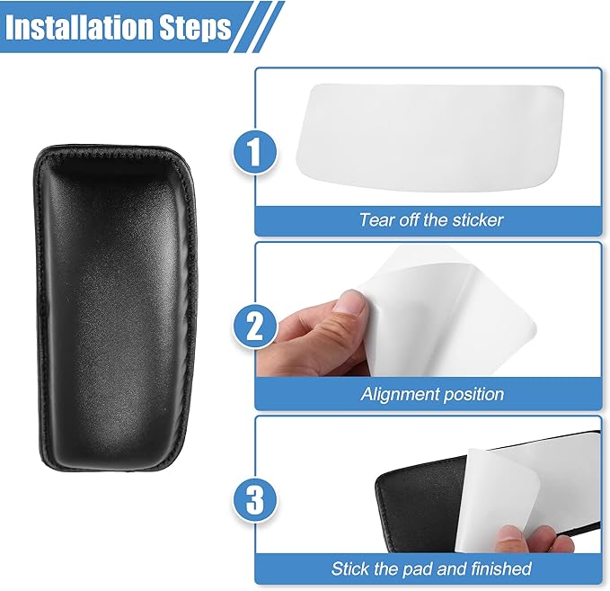X AUTOHAUX Universal Car Center Console Knee Leg Elbow Cushion Pad Faux Leather Auto Armrest Knee Cover Support 18x8x3.2cm Black