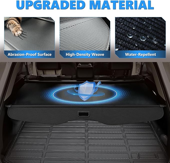 MIALUTY® Cargo Cover for 2019-2024 Chevrolet Blazer Retractable Trunk Cover Blazer Accessories Anti-Peeping Privacy Screen,Trunk Luggage Shield Shade Carbon Fiber Texture (Not fit for Blazer EV)