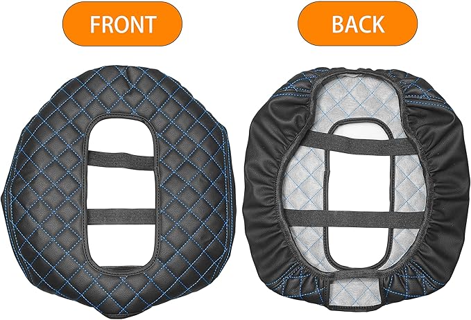 Center Console Cover for Chevy Silverado/GMC Sierra Accessories 2019-2026, Tahoe & Suburban & Yukon 2021-2026 Armrest Cover Middle Console Leather Protector Pad (Bucket Seat Consoles)(Blue Stitches)
