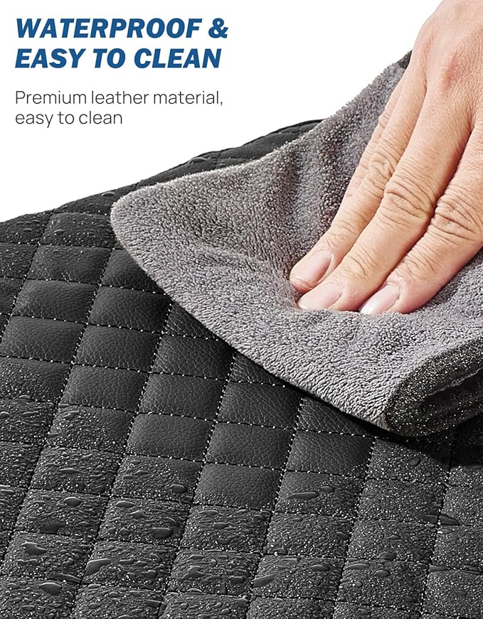 JOYTUTUS Center Console Cover Compatible with 2015-2026 Ford F150, 2017-2026 F250 F350 F450 with 40/20/40 Jump Seat, Leather Armrest Cover Center Console Cushion with Side Pockets (Jump Seat Only)