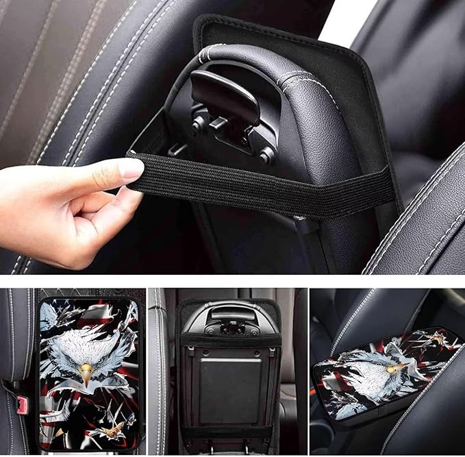 Eagle Car Armrest Pads Auto Armrest Box Cover Comfortable Middle Storage Organizer Pad Universal Style Car Accessories Decor